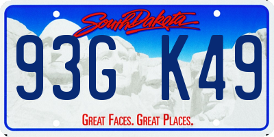 SD license plate 93GK49