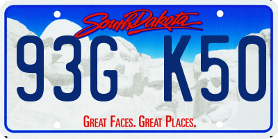 SD license plate 93GK50