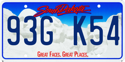 SD license plate 93GK54