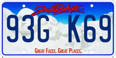 SD license plate 93GK69