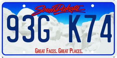 SD license plate 93GK74