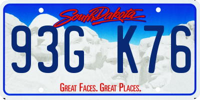 SD license plate 93GK76