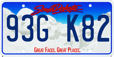 SD license plate 93GK82