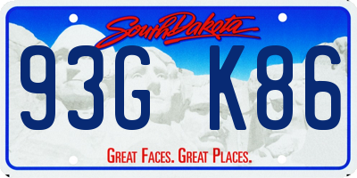 SD license plate 93GK86