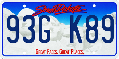 SD license plate 93GK89
