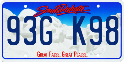 SD license plate 93GK98