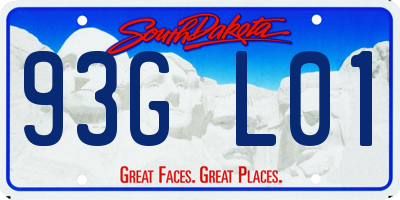 SD license plate 93GL01