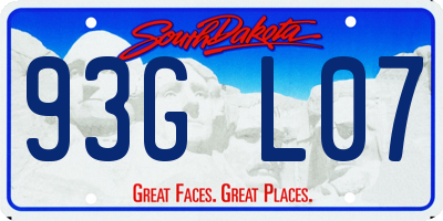 SD license plate 93GL07