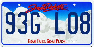 SD license plate 93GL08