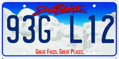 SD license plate 93GL12
