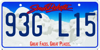 SD license plate 93GL15