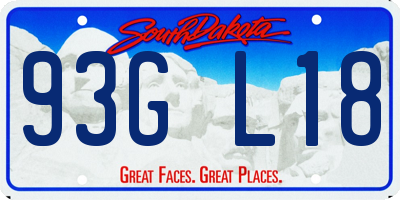 SD license plate 93GL18