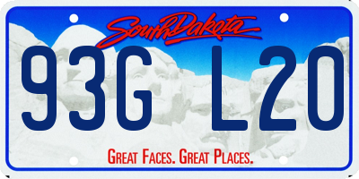 SD license plate 93GL20