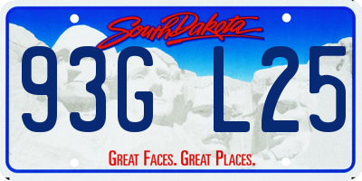 SD license plate 93GL25