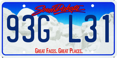 SD license plate 93GL31