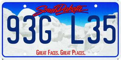 SD license plate 93GL35
