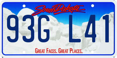SD license plate 93GL41