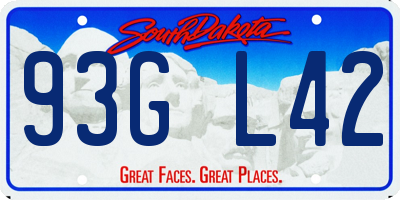 SD license plate 93GL42