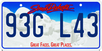 SD license plate 93GL43