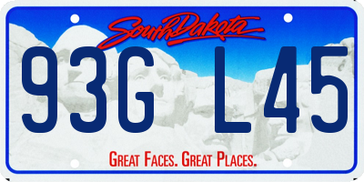 SD license plate 93GL45