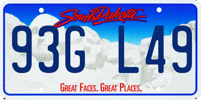 SD license plate 93GL49