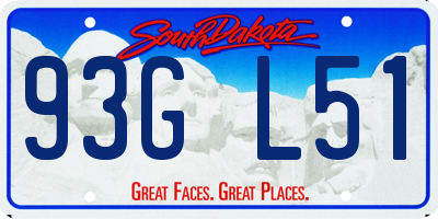 SD license plate 93GL51