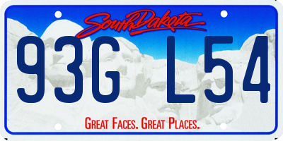 SD license plate 93GL54
