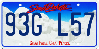 SD license plate 93GL57