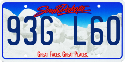 SD license plate 93GL60