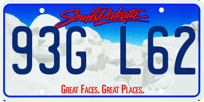 SD license plate 93GL62