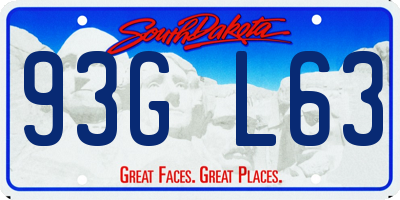 SD license plate 93GL63