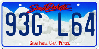 SD license plate 93GL64