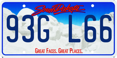 SD license plate 93GL66