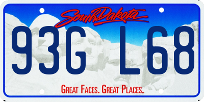 SD license plate 93GL68