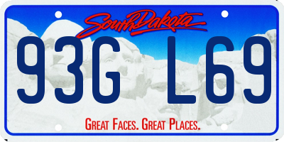 SD license plate 93GL69