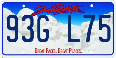 SD license plate 93GL75