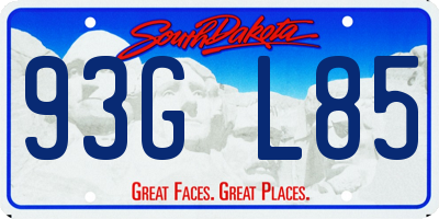 SD license plate 93GL85