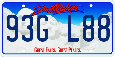 SD license plate 93GL88
