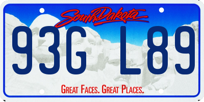 SD license plate 93GL89