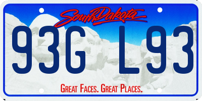 SD license plate 93GL93