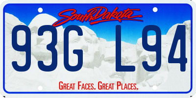 SD license plate 93GL94