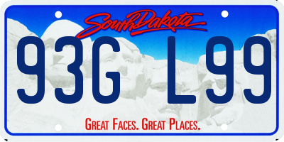 SD license plate 93GL99