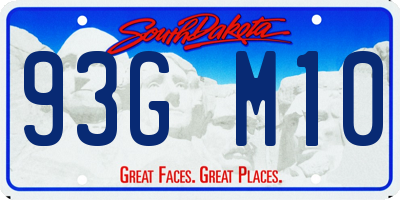 SD license plate 93GM10