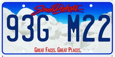 SD license plate 93GM22