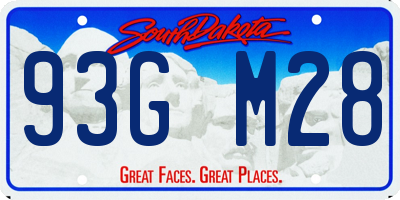 SD license plate 93GM28