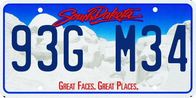SD license plate 93GM34