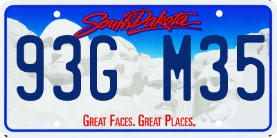 SD license plate 93GM35