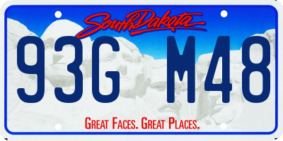 SD license plate 93GM48