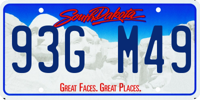 SD license plate 93GM49