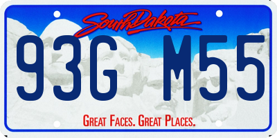 SD license plate 93GM55
